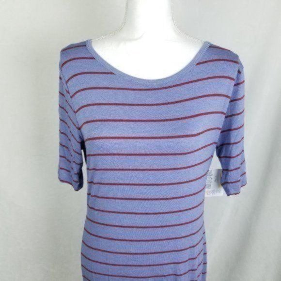 NWT LulaRoe Julia Dress Womens Size Large Striped Purple - Picture 1 of 6